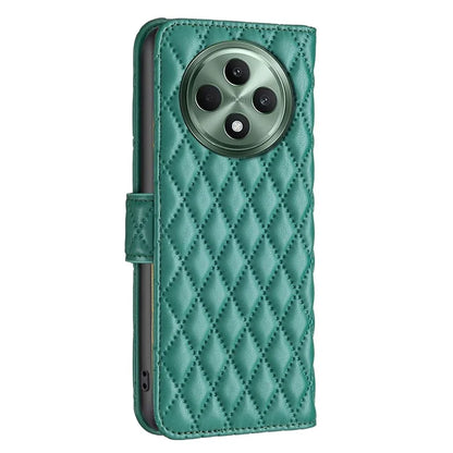 BINFEN COLOR BF Style-14 For Oppo Reno12 F 5G Wallet Case Rhombus PU Leather Phone Cover