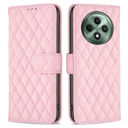 BINFEN COLOR BF Style-14 For Oppo Reno12 F 5G Wallet Case Rhombus PU Leather Phone Cover