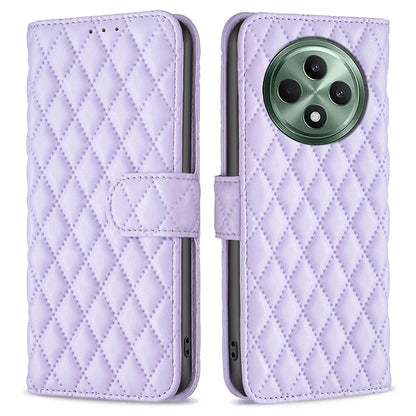 BINFEN COLOR BF Style-14 For Oppo Reno12 F 5G Wallet Case Rhombus PU Leather Phone Cover