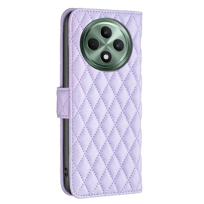 BINFEN COLOR BF Style-14 For Oppo Reno12 F 5G Wallet Case Rhombus PU Leather Phone Cover