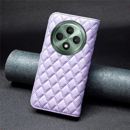BINFEN COLOR BF Style-14 For Oppo Reno12 F 5G Wallet Case Rhombus PU Leather Phone Cover