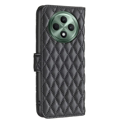 BINFEN COLOR BF Style-14 For Oppo Reno12 F 5G Wallet Case Rhombus PU Leather Phone Cover