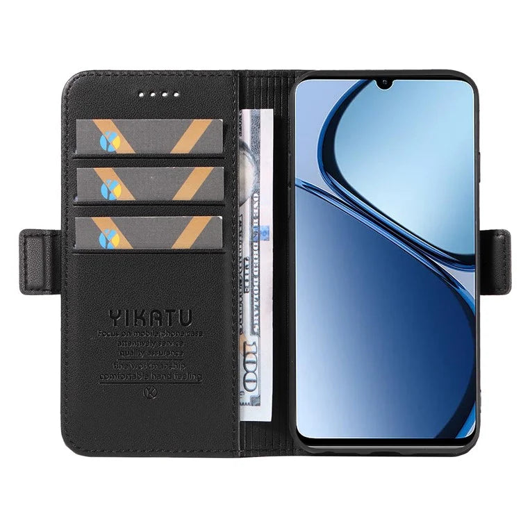 YIKATU YK-003 For Realme C61 4G / C63 4G Case Card Slot Leather Phone Cover Side Magnetic Clasps
