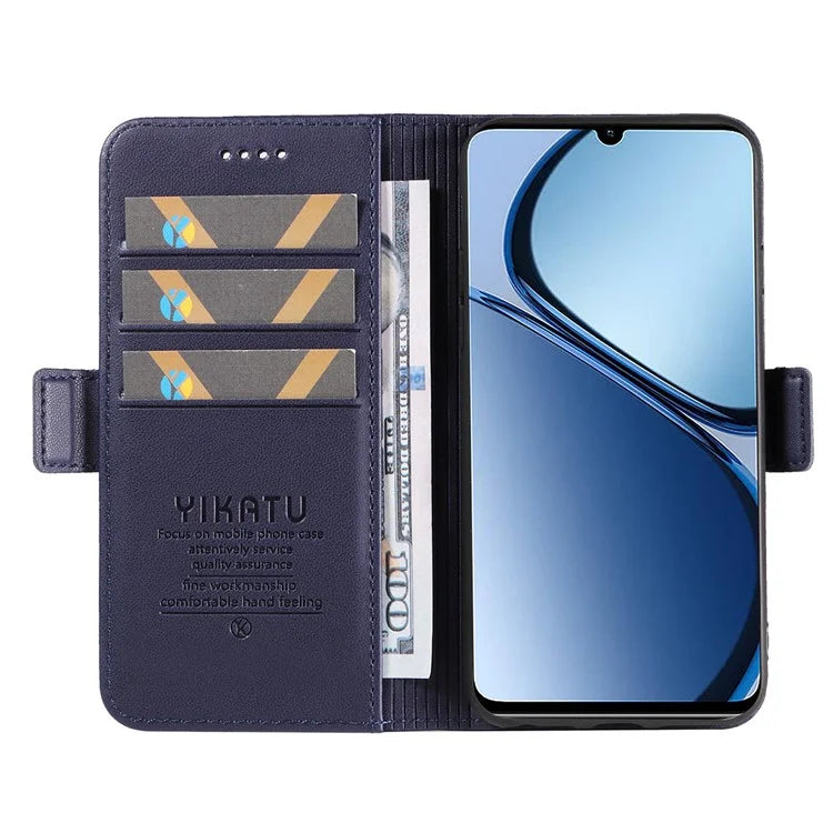 YIKATU YK-003 For Realme C61 4G / C63 4G Case Card Slot Leather Phone Cover Side Magnetic Clasps