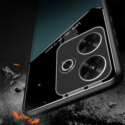 For Xiaomi Redmi Note 13R 5G Case Leather Coated PC+TPU Phone Cover Anti-Slip