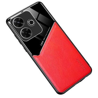 For Xiaomi Redmi Note 13R 5G Case Leather Coated PC+TPU Phone Cover Anti-Slip