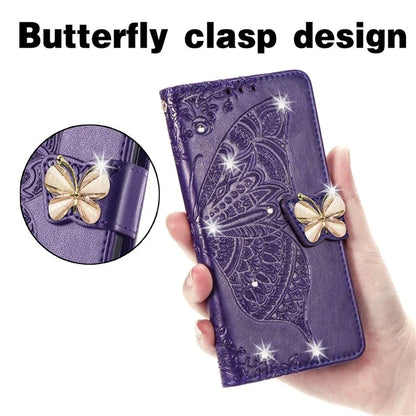 For Google Pixel 8 Case Butterfly Flower Leather Phone Cover 3D Rhinestone Decor