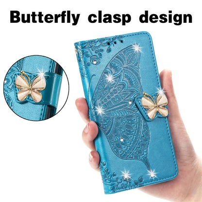 For Google Pixel 8 Case Butterfly Flower Leather Phone Cover 3D Rhinestone Decor