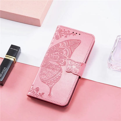 For Xiaomi Redmi 13 5G / 13 4G Case Stand PU Leather Phone Cover Butterfly and Flower Imprinted