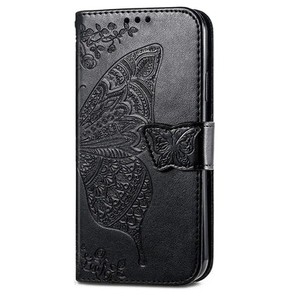 For Xiaomi Redmi 13 5G / 13 4G Case Stand PU Leather Phone Cover Butterfly and Flower Imprinted