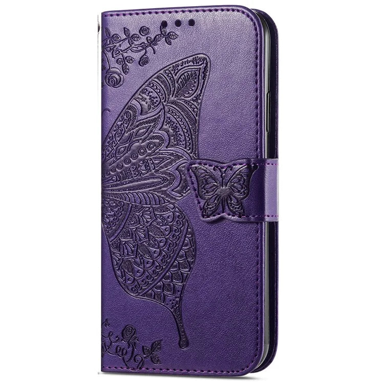 For Xiaomi Redmi 13 5G / 13 4G Case Stand PU Leather Phone Cover Butterfly and Flower Imprinted