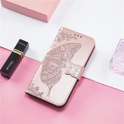 For Xiaomi Redmi 13 5G / 13 4G Case Stand PU Leather Phone Cover Butterfly and Flower Imprinted