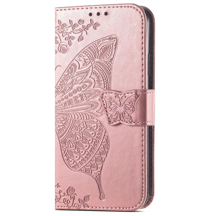 For Xiaomi Redmi 13 5G / 13 4G Case Stand PU Leather Phone Cover Butterfly and Flower Imprinted