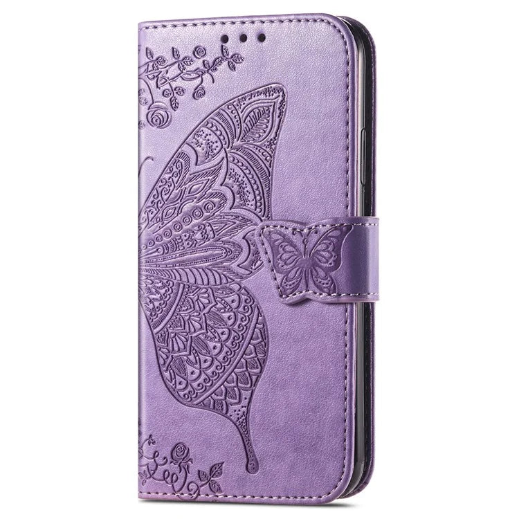 For Xiaomi Redmi 13 5G / 13 4G Case Stand PU Leather Phone Cover Butterfly and Flower Imprinted