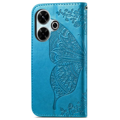 For Xiaomi Redmi 13 5G / 13 4G Case Stand PU Leather Phone Cover Butterfly and Flower Imprinted