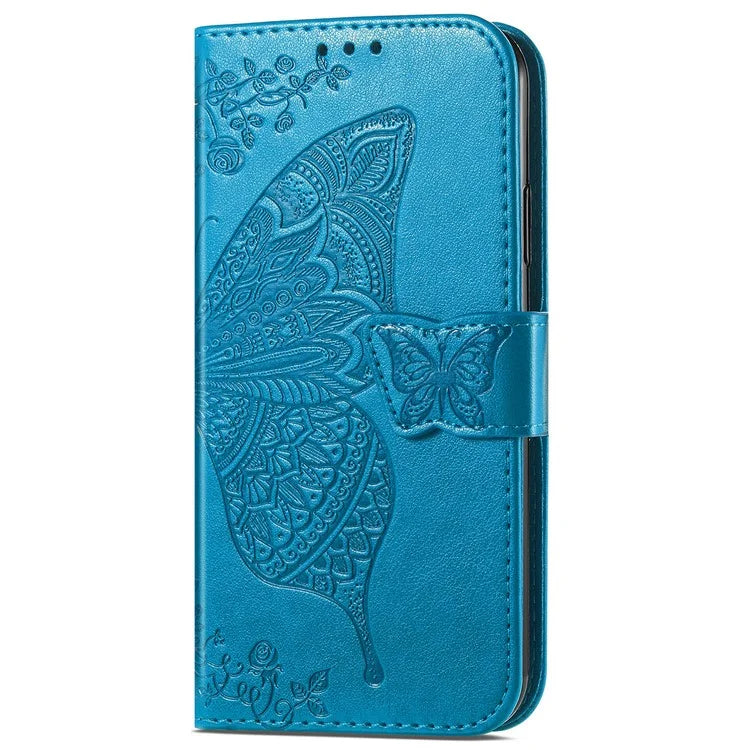 For Xiaomi Redmi 13 5G / 13 4G Case Stand PU Leather Phone Cover Butterfly and Flower Imprinted
