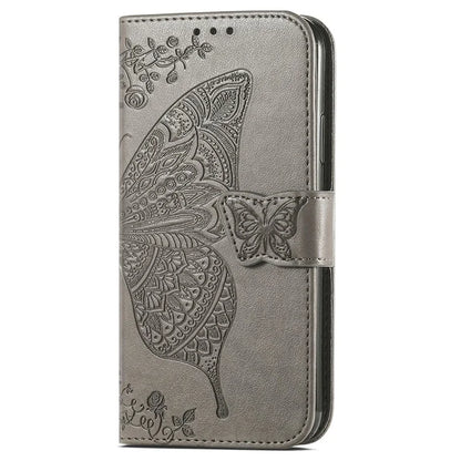 For Xiaomi Redmi 13 5G / 13 4G Case Stand PU Leather Phone Cover Butterfly and Flower Imprinted