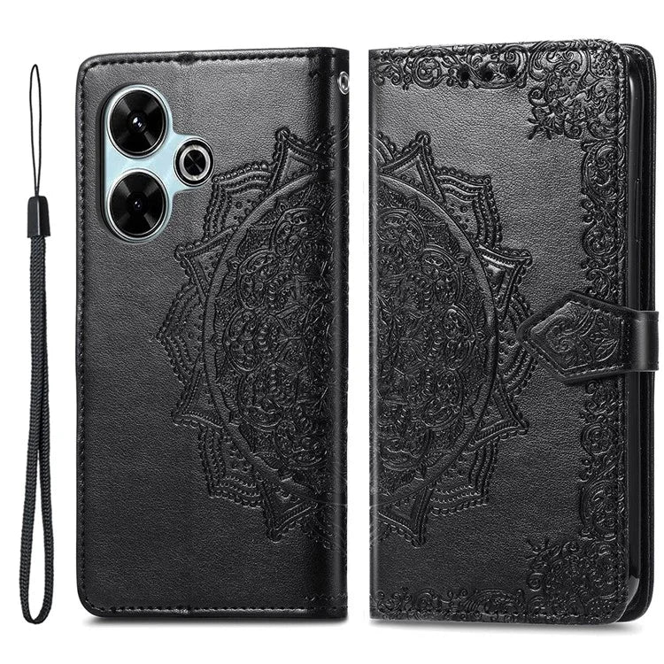 For Xiaomi Redmi 13 5G / 13 4G Case Leather Phone Cover Mandala Embossed Design