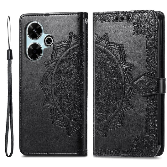 For Xiaomi Redmi 13 5G / 13 4G Case Leather Phone Cover Mandala Embossed Design