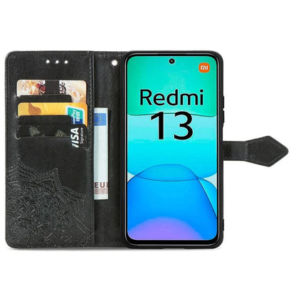 For Xiaomi Redmi 13 5G / 13 4G Case Leather Phone Cover Mandala Embossed Design
