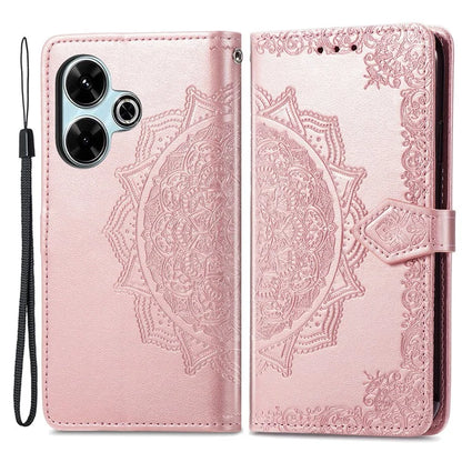 For Xiaomi Redmi 13 5G / 13 4G Case Leather Phone Cover Mandala Embossed Design