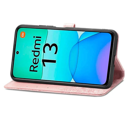 For Xiaomi Redmi 13 5G / 13 4G Case Leather Phone Cover Mandala Embossed Design