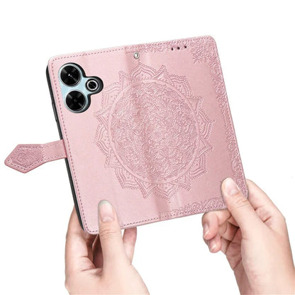 For Xiaomi Redmi 13 5G / 13 4G Case Leather Phone Cover Mandala Embossed Design