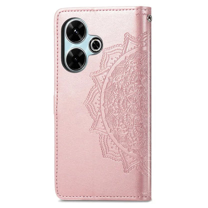 For Xiaomi Redmi 13 5G / 13 4G Case Leather Phone Cover Mandala Embossed Design