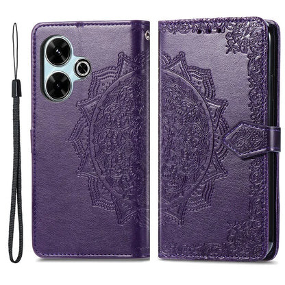 For Xiaomi Redmi 13 5G / 13 4G Case Leather Phone Cover Mandala Embossed Design