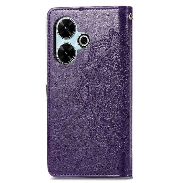 For Xiaomi Redmi 13 5G / 13 4G Case Leather Phone Cover Mandala Embossed Design