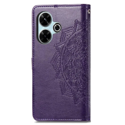 For Xiaomi Redmi 13 5G / 13 4G Case Leather Phone Cover Mandala Embossed Design