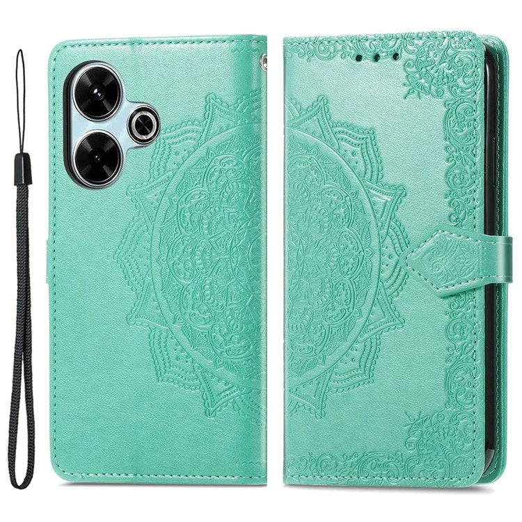 For Xiaomi Redmi 13 5G / 13 4G Case Leather Phone Cover Mandala Embossed Design