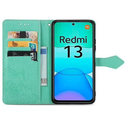 For Xiaomi Redmi 13 5G / 13 4G Case Leather Phone Cover Mandala Embossed Design