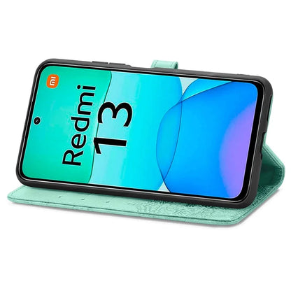 For Xiaomi Redmi 13 5G / 13 4G Case Leather Phone Cover Mandala Embossed Design