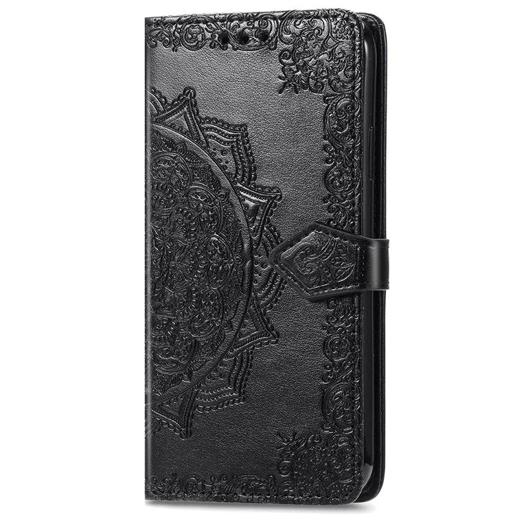 For Honor 200 5G Case PU Leather Flip Phone Cover Embossed Mandala Pattern Flower