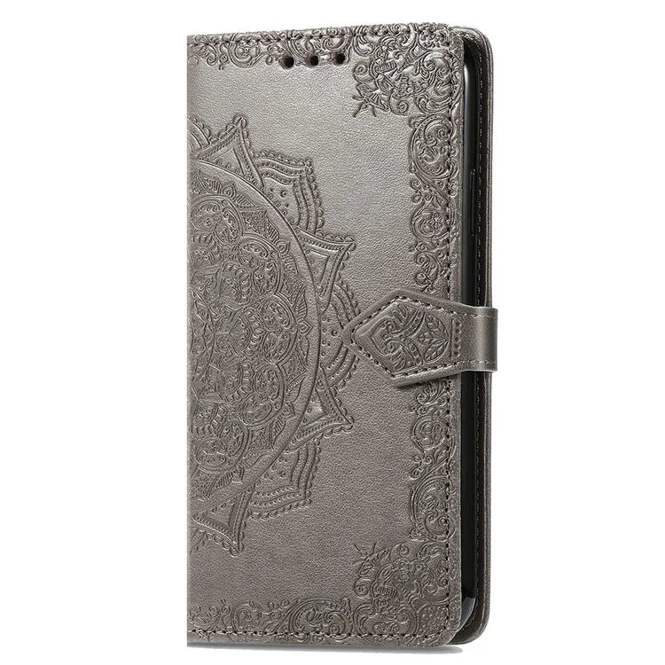 For Honor 200 5G Case PU Leather Flip Phone Cover Embossed Mandala Pattern Flower