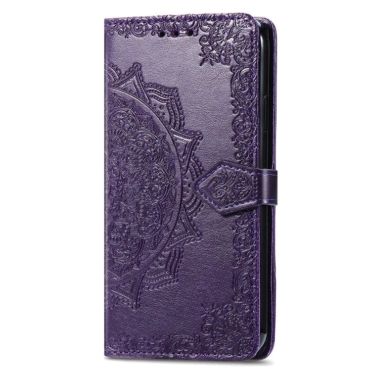 For Honor 200 5G Case PU Leather Flip Phone Cover Embossed Mandala Pattern Flower