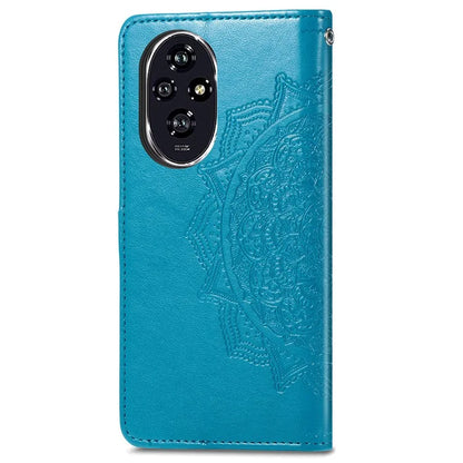 For Honor 200 5G Case PU Leather Flip Phone Cover Embossed Mandala Pattern Flower