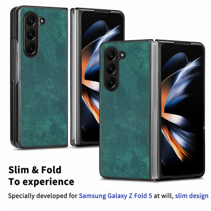 For Samsung Galaxy Z Fold6 5G Case Retro PU Leather Coated PC Folding Phone Cover
