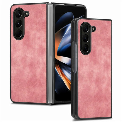 For Samsung Galaxy Z Fold6 5G Case Retro PU Leather Coated PC Folding Phone Cover