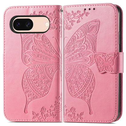 For Google Pixel 8a Case Butterfly Leather Wallet Stand Phone Cover