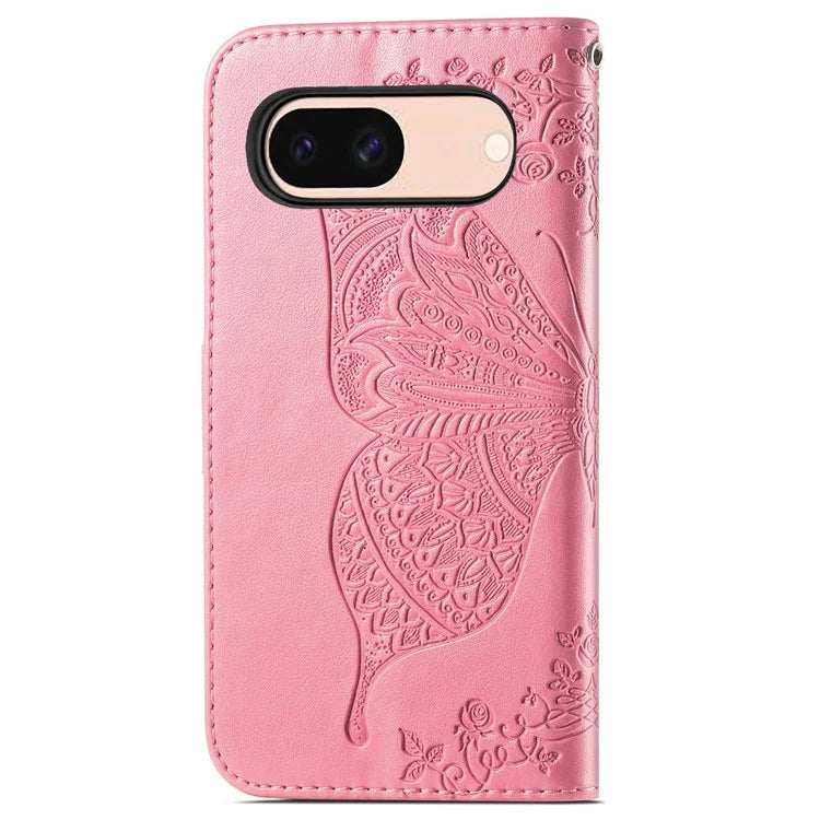 For Google Pixel 8a Case Butterfly Leather Wallet Stand Phone Cover