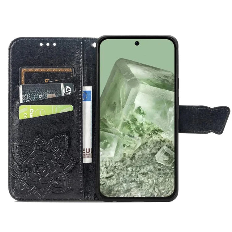 For Google Pixel 8a Case Butterfly Leather Wallet Stand Phone Cover