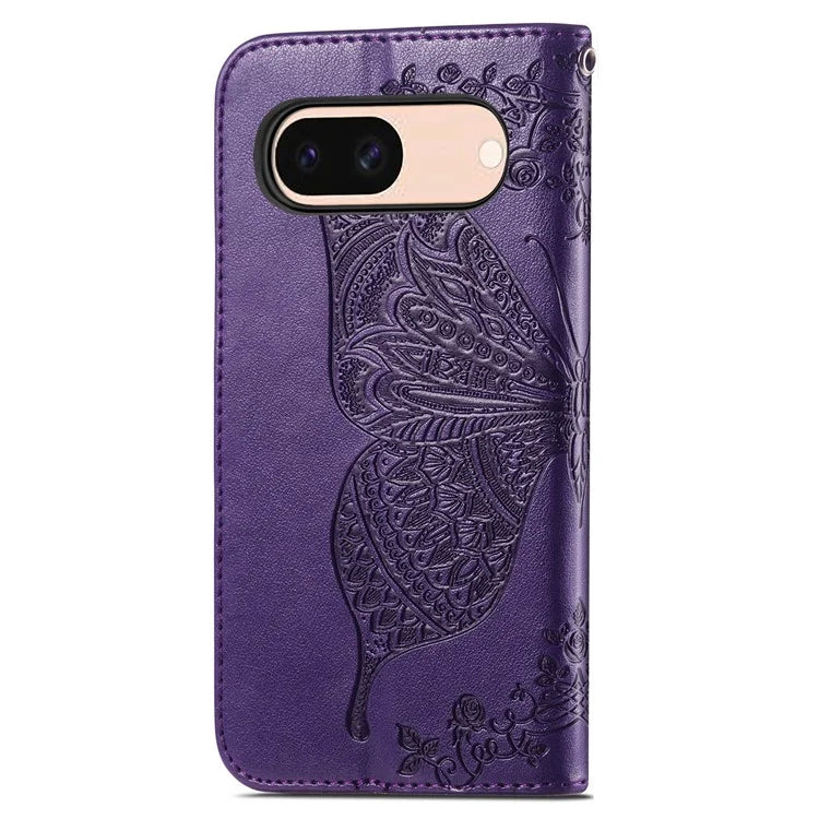 For Google Pixel 8a Case Butterfly Leather Wallet Stand Phone Cover