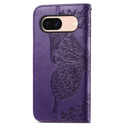 For Google Pixel 8a Case Butterfly Leather Wallet Stand Phone Cover