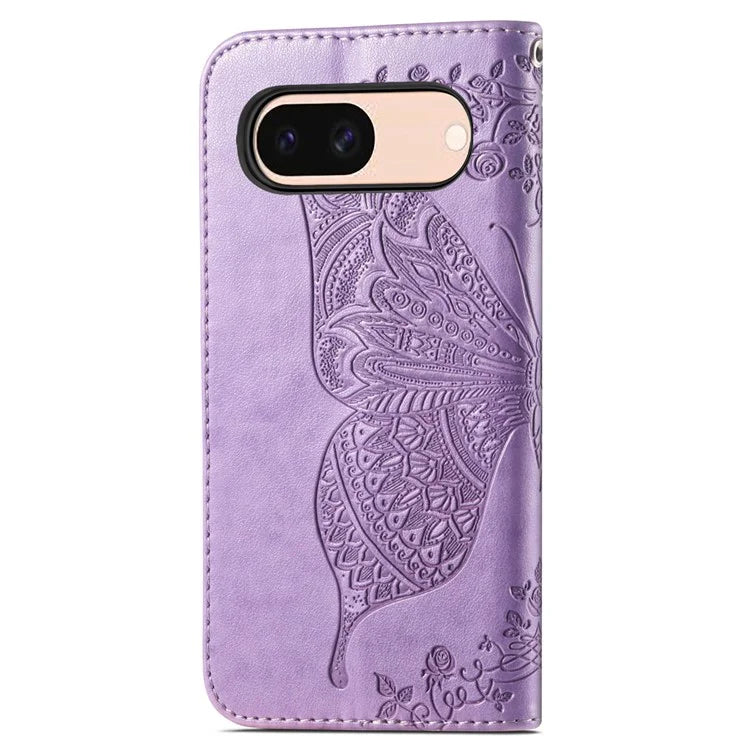 For Google Pixel 8a Case Butterfly Leather Wallet Stand Phone Cover