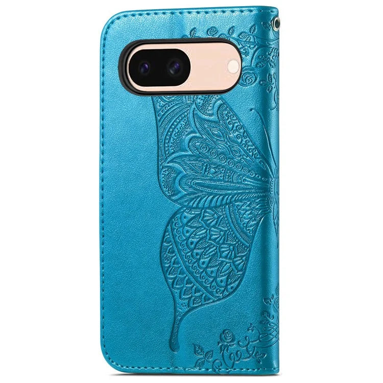 For Google Pixel 8a Case Butterfly Leather Wallet Stand Phone Cover
