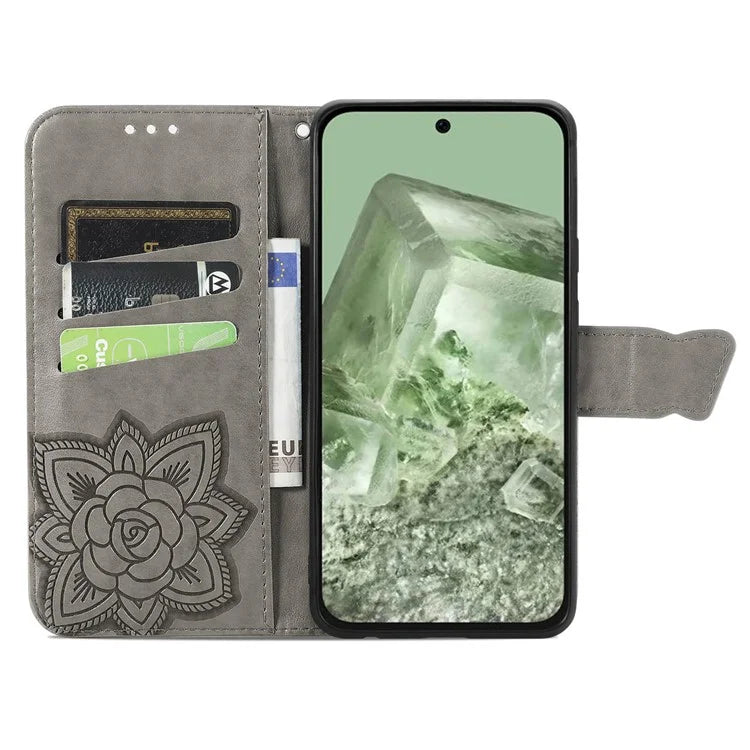 For Google Pixel 8a Case Butterfly Leather Wallet Stand Phone Cover