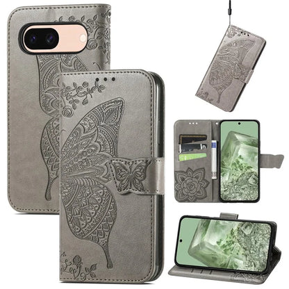 For Google Pixel 8a Case Butterfly Leather Wallet Stand Phone Cover