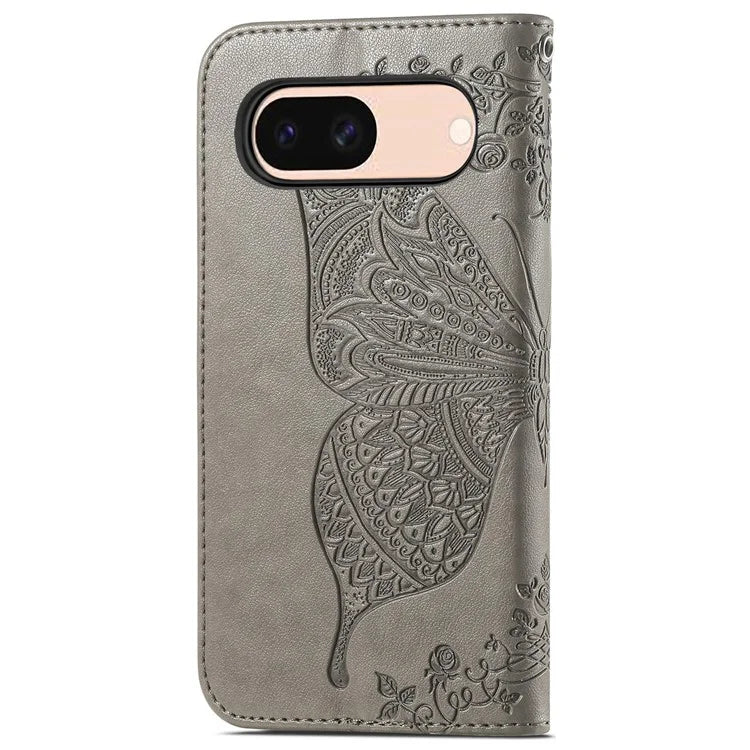 For Google Pixel 8a Case Butterfly Leather Wallet Stand Phone Cover